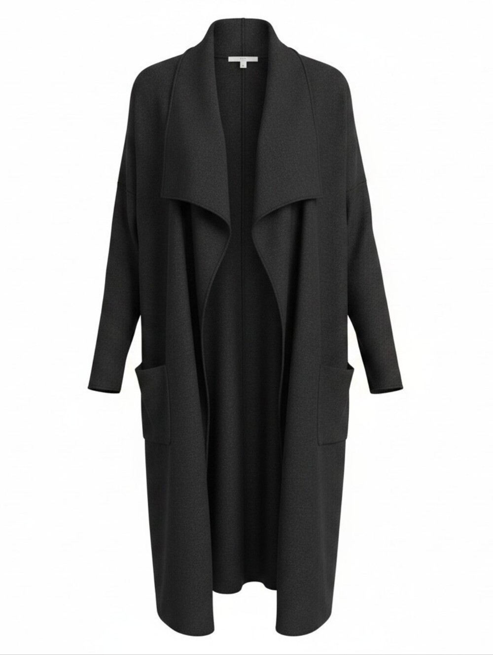 Magaschoni Black Draped Open Front Cardigan Sweater Coat Size S/P